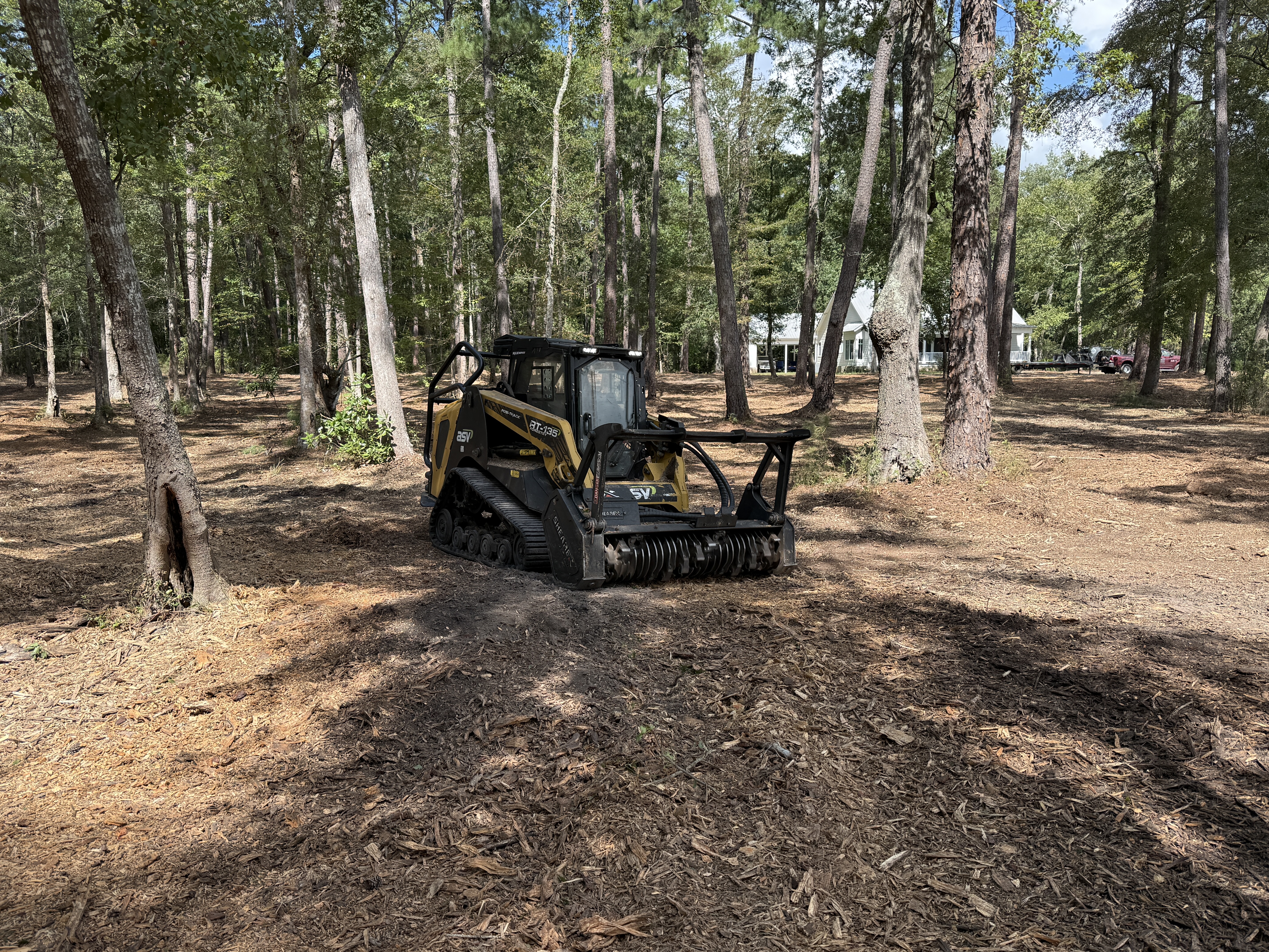 The same property after forestry mulching, open and clean as a park